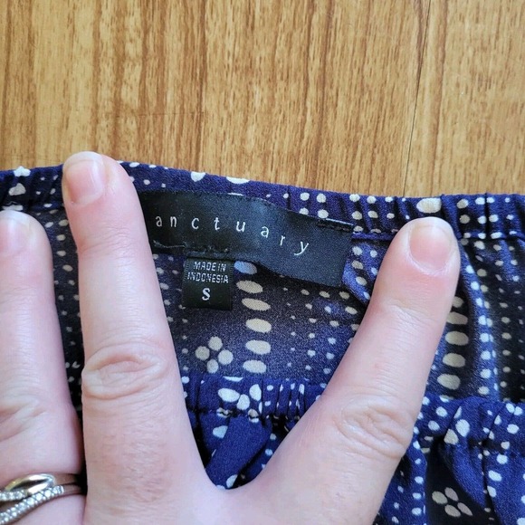 Sanctuary Shirt Womens Small Cobalt Blue Off Shoulder With 3/4 Length Sleeves - Picture 5 of 8